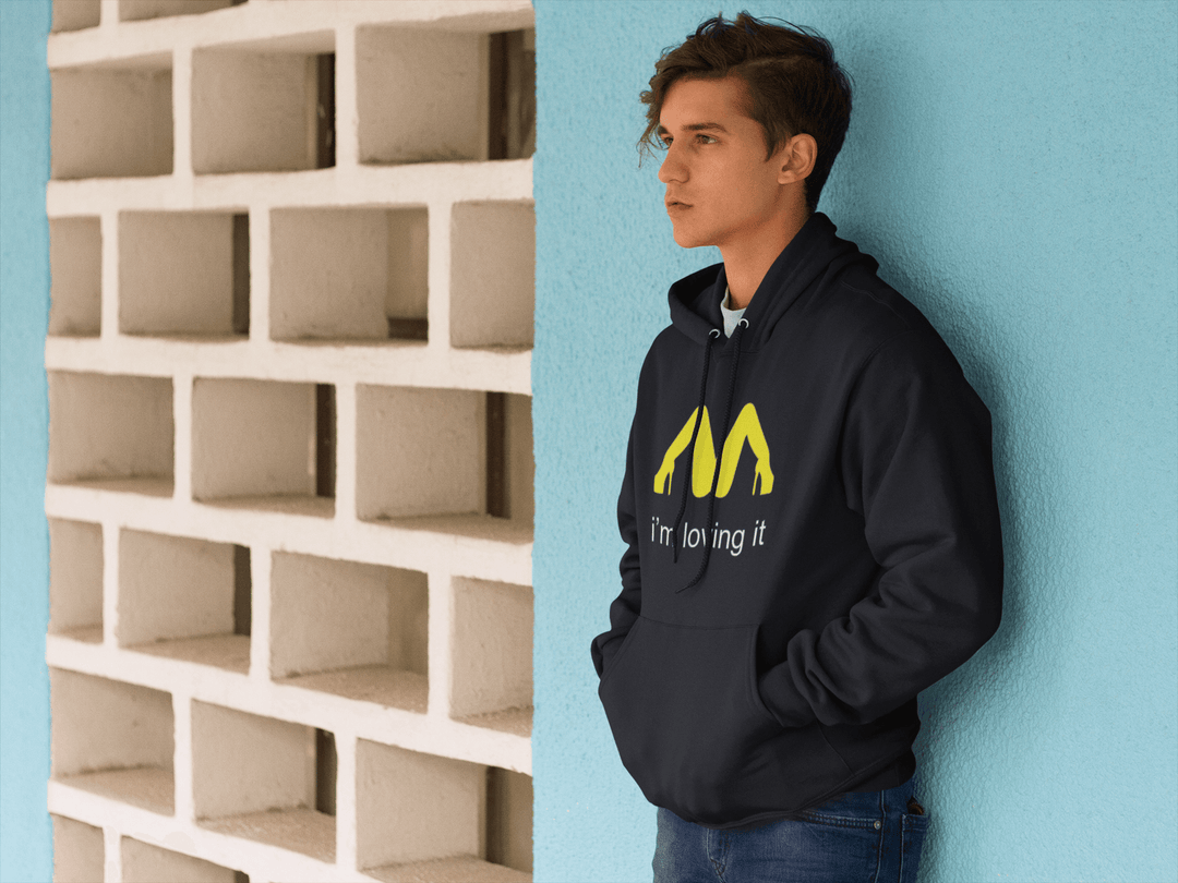 Fast Food Hoodie I'm Lovin It Blended Cotton Midweight Unisex Pullover - TopKoalaTee