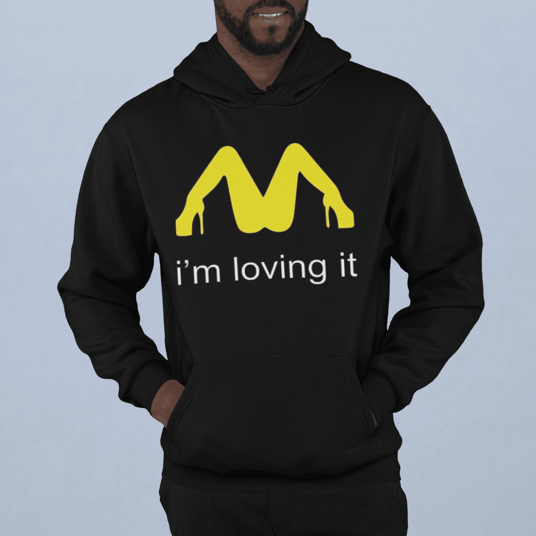 Fast Food Hoodie I'm Lovin It Blended Cotton Midweight Unisex Pullover - TopKoalaTee