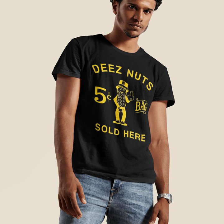 Funny Logo T-shirt Deez Nuts Sold Here Short Sleeve 100% Cotton Unisex Crew Neck Top - TopKoalaTee