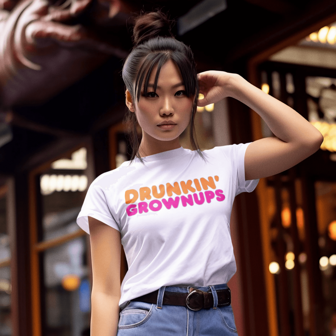 Drunkin Grownups T-shirt Top Koala Sofstyle Short Sleeve Unisex Tee - TopKoalaTee