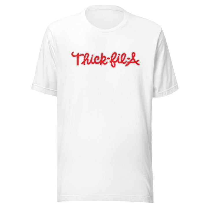 Funny Logo T-Shirt Thick Fil A In Red Short Sleeve 100% Cotton Crew Neck Top - TopKoalaTee