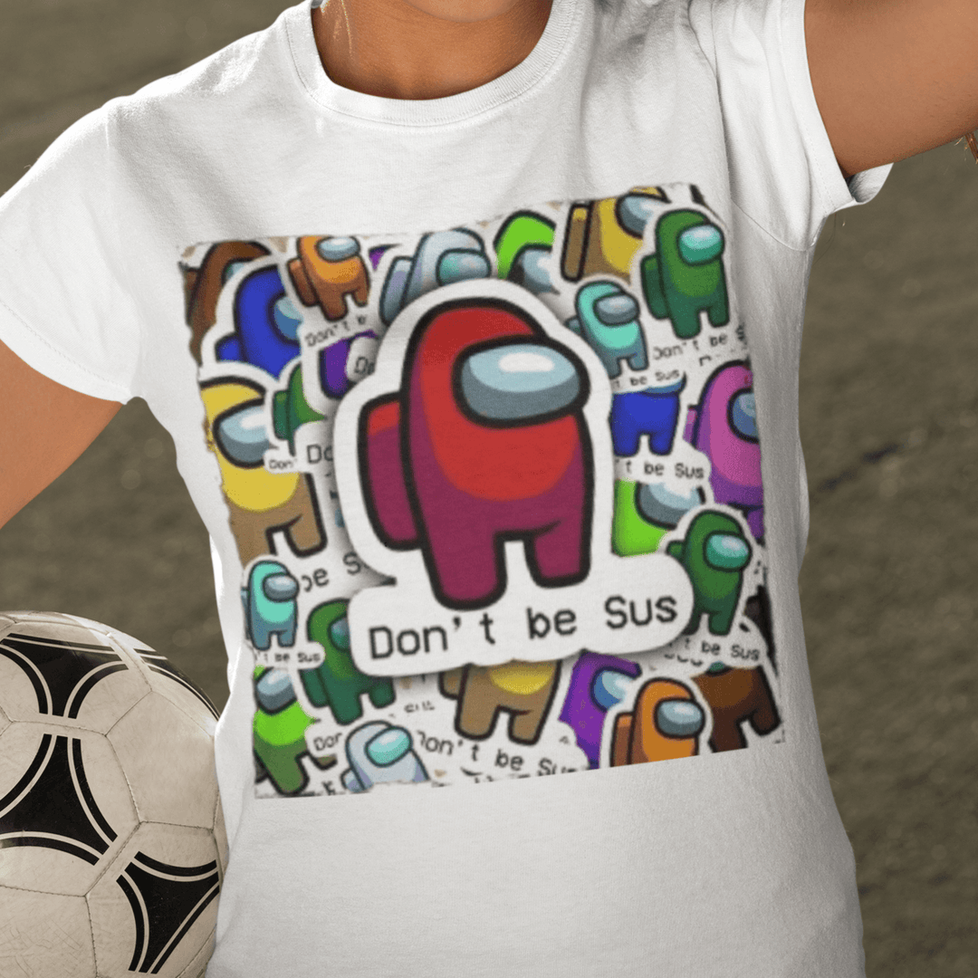 Funny Meme T-shirt Don't Be Sus Short Sleeve 100% Cotton Crew Neck Top - TopKoalaTee