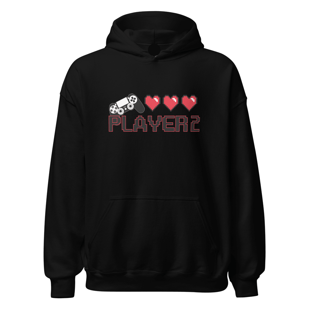 Gamer Hearts Player 1 / Player 2 Ultra Soft Blended Cotton Midweight Pullover Hoddie Set - TopKoalaTee