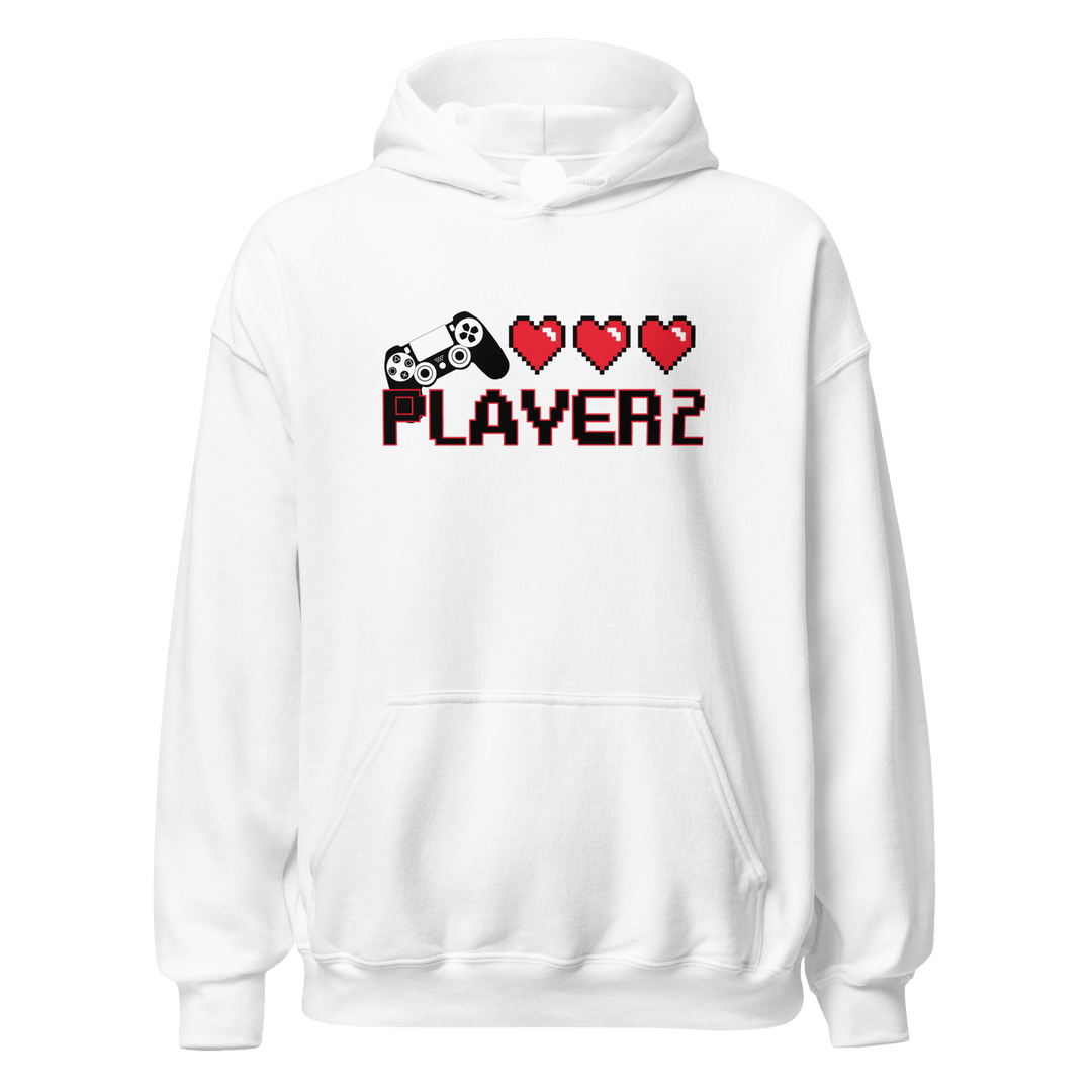 Gamer Hearts Player 1 / Player 2 Ultra Soft Blended Cotton Midweight Pullover Hoddie Set - TopKoalaTee