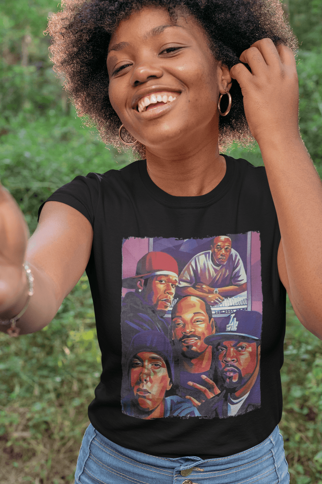 Gangsta Rap T-shirt West Coast Legends Portrait Short Sleeve Unisex Top - TopKoalaTee