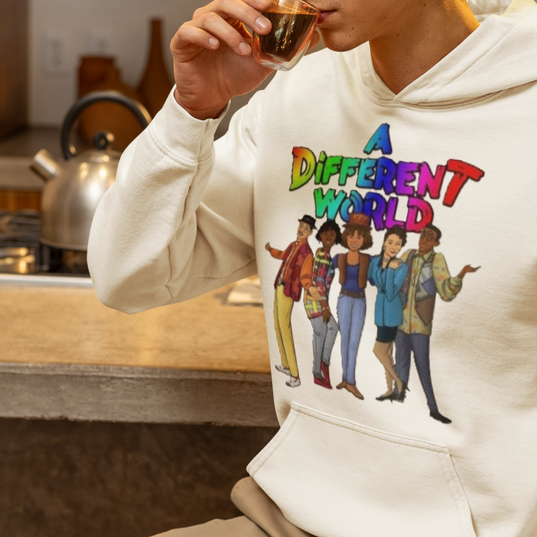 80's Hoodie Animated A Different World  DTG Printed Premium Blended Pullover