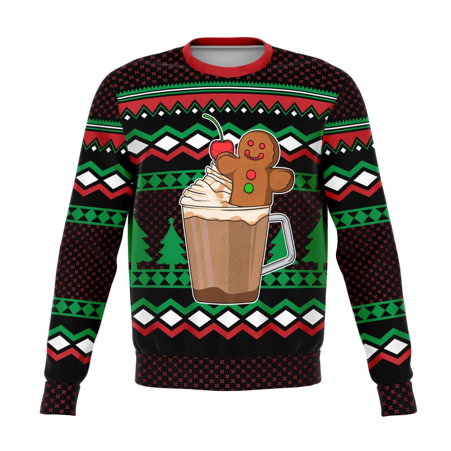 Gingerbread in a Cup Unisex Ugly Christmas Sweatshirt