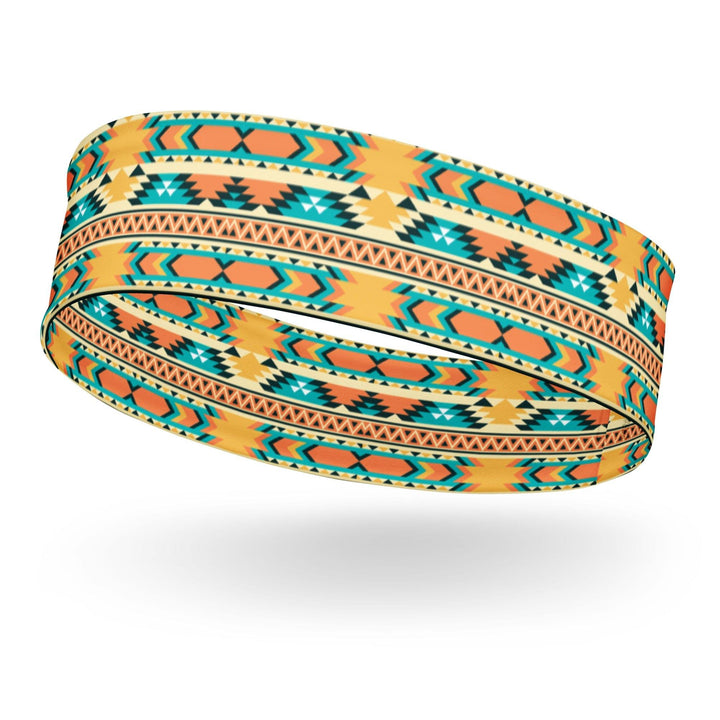 Gold and Turquoise Native American Quick Dry Headband - TopKoalaTee