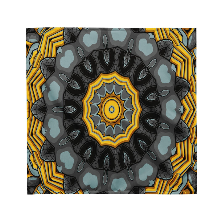 Golden Circular Sun Geometric Pattern Designer Bandana Luxury Neck Scarf - TopKoalaTee