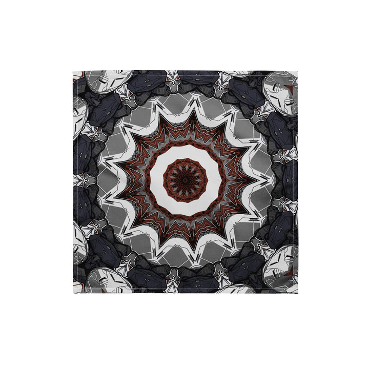 Grey and White Tribal Geometric Pattern Designer Neckerchief Bandana - TopKoalaTee