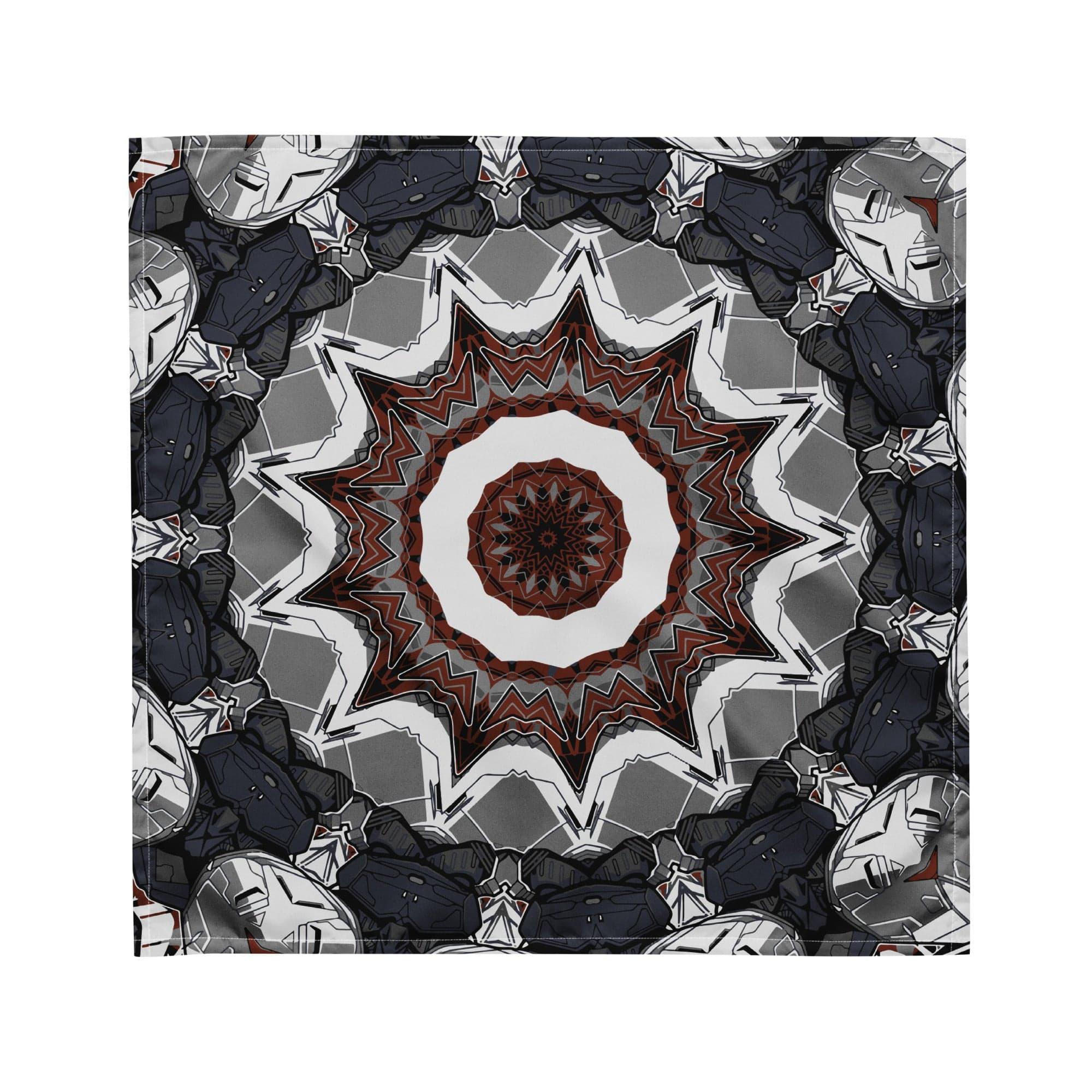 Grey and White Tribal Geometric Pattern Designer Neckerchief Bandana - TopKoalaTee