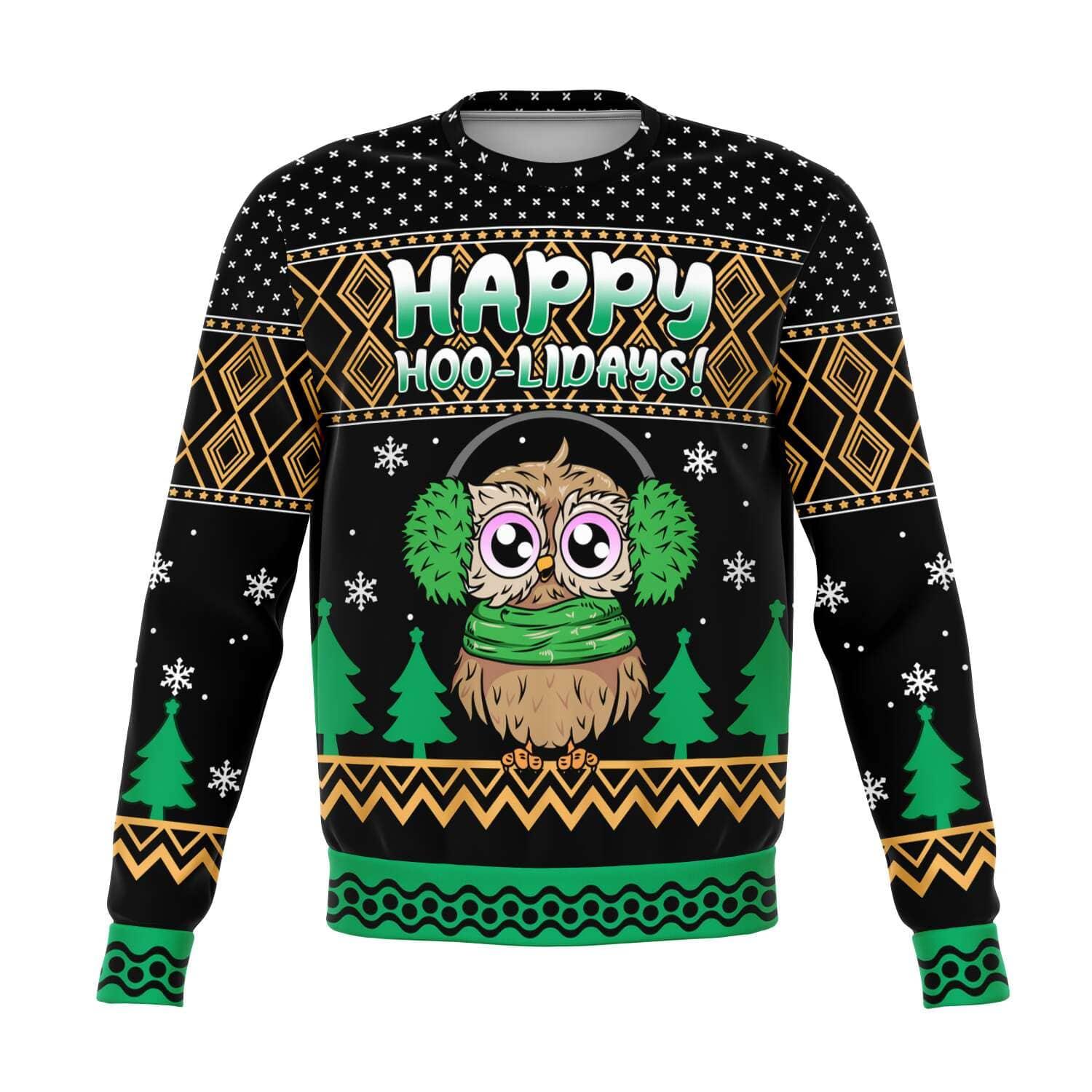 Happy Hoo Holidays Unisex Ugly Christmas Sweatshirt - TopKoalaTee