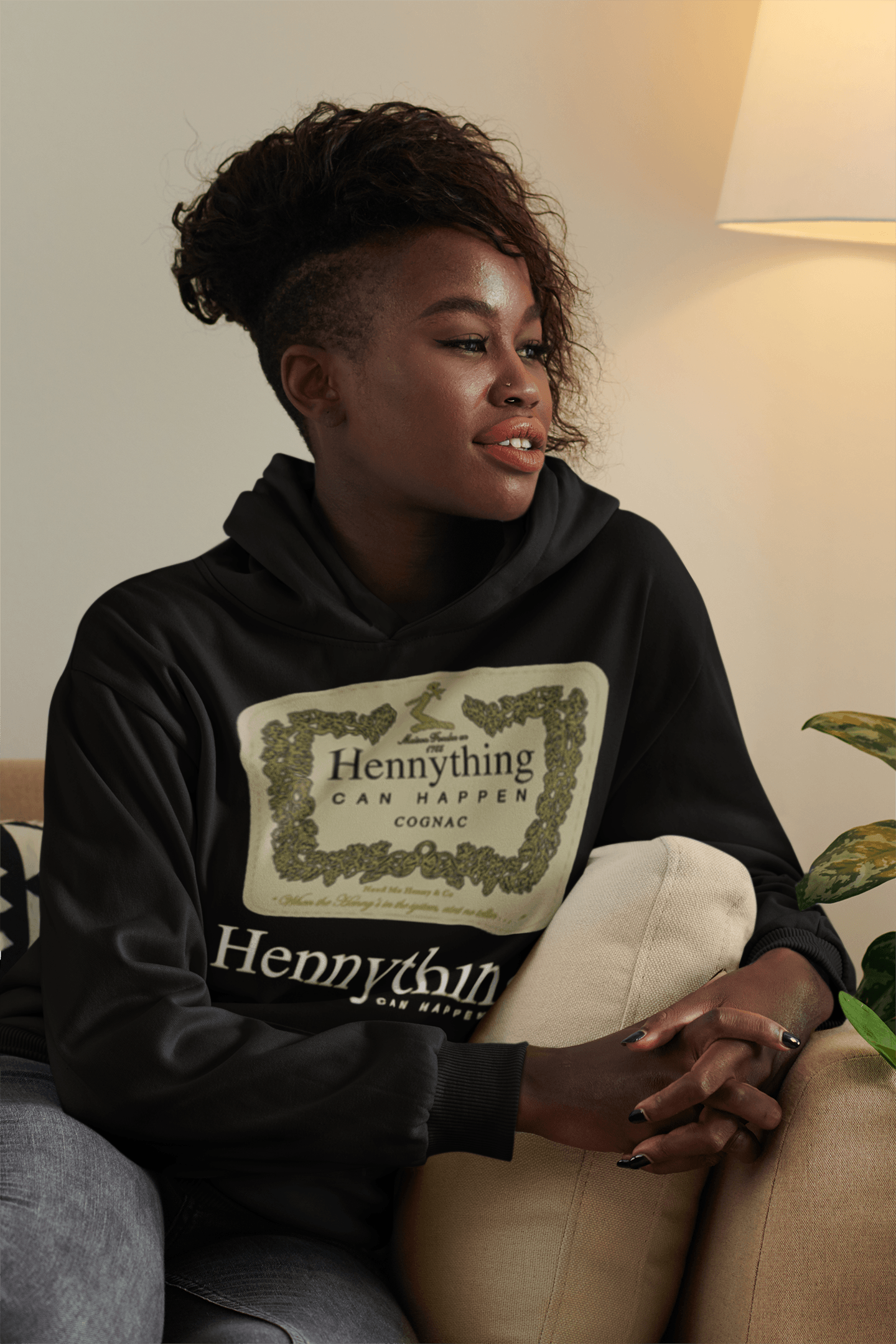 Cognac Hoodie Top Koala Softstyle Hennything Can Happen Unisex Pullover