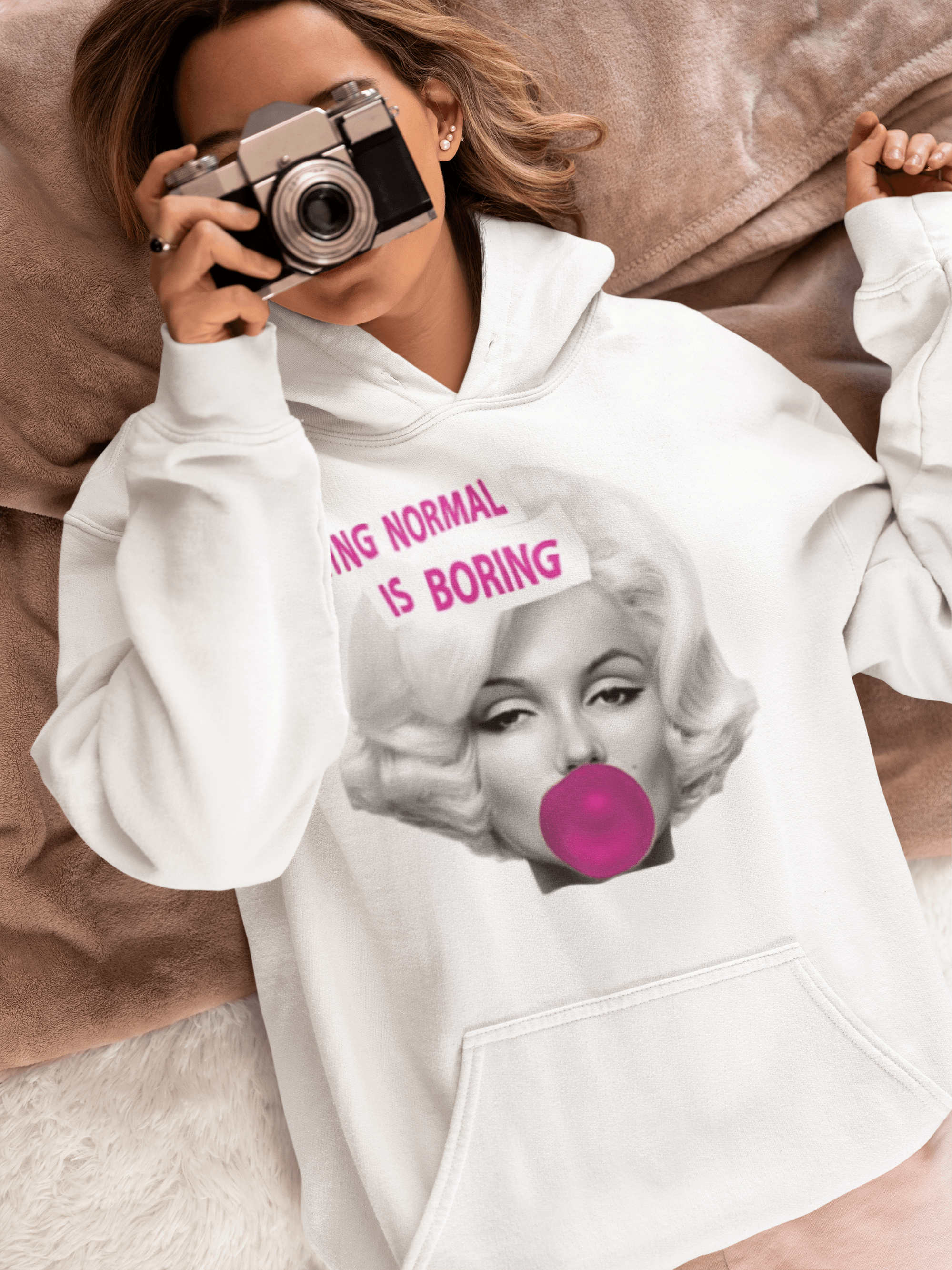 Pop Culture Hoodie Being Normal Is Boring Midweight Blended Cotton Unisex Pullover - TopKoalaTee