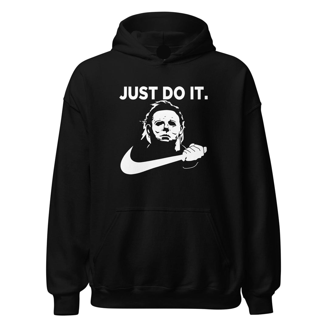 Mike Myers Hoodie Holding Large Marchetti Shaped Nike Logo Just Do It Unisex Pullover - TopKoalaTee