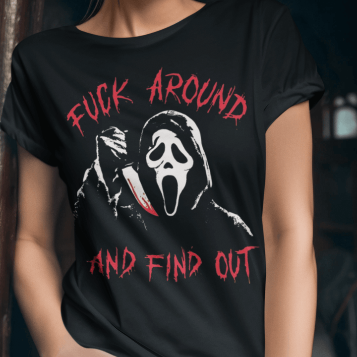 Horror Film T-shirt F Around And Find Out Short Sleeve Crew Neck Unisex Top - TopKoalaTee