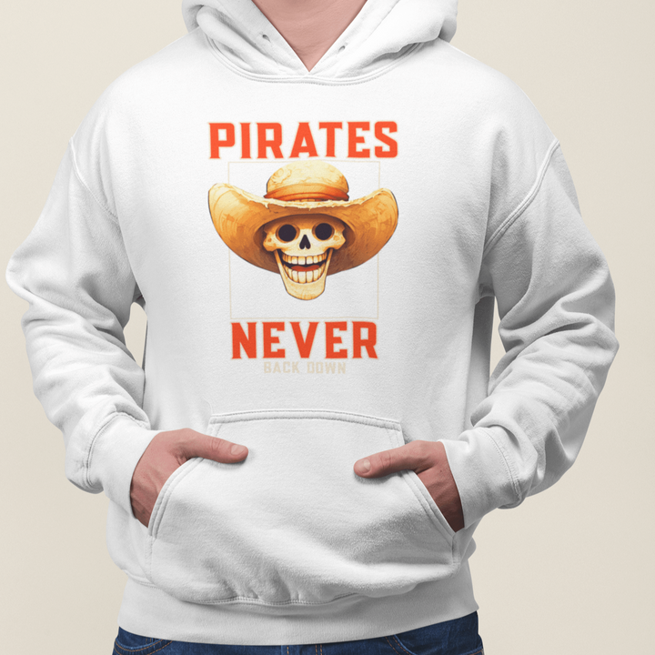 Heavyweight Hoodie Pirates Never Back Down Top Koala Unisex Pullover - TopKoalaTee