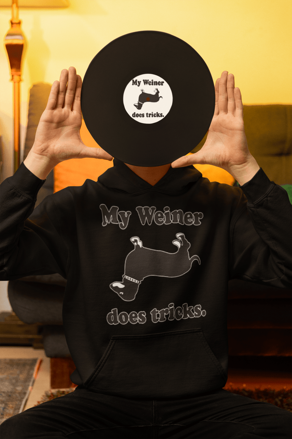 Humor Hoodie My Weiner Does Tricks Midweight Blended Cotton Unisex Pullover - TopKoalaTee