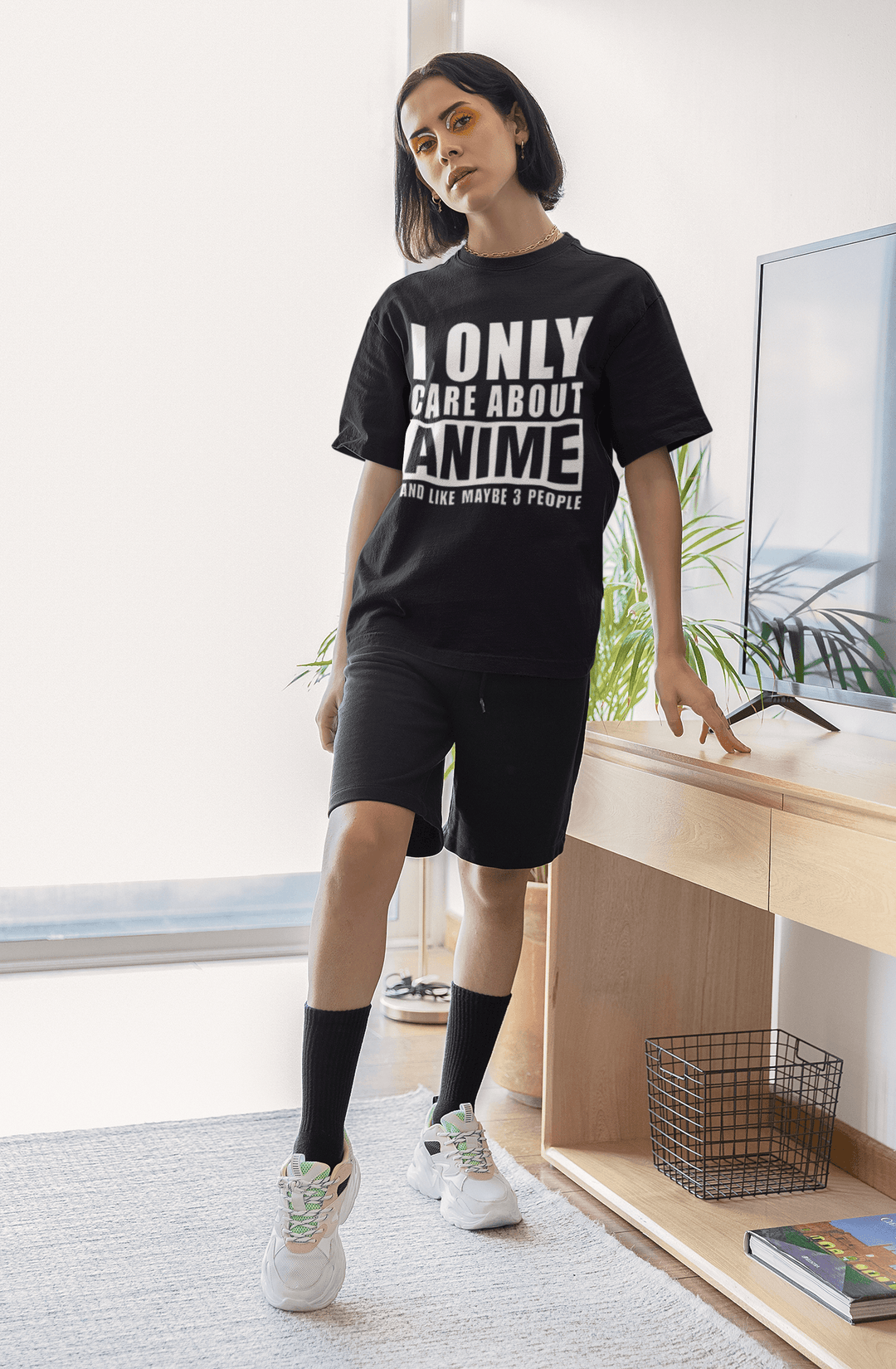 Humor T-Shirt I only Care About Anime and Like 3 Other People Short Sleeve Crewneck Unisex Top - TopKoalaTee