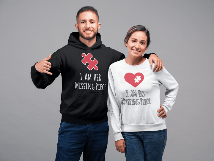 I am His Missing Puzzle Piece I am Her Missing Puzzle piece Couples Hoodie Set - TopKoalaTee