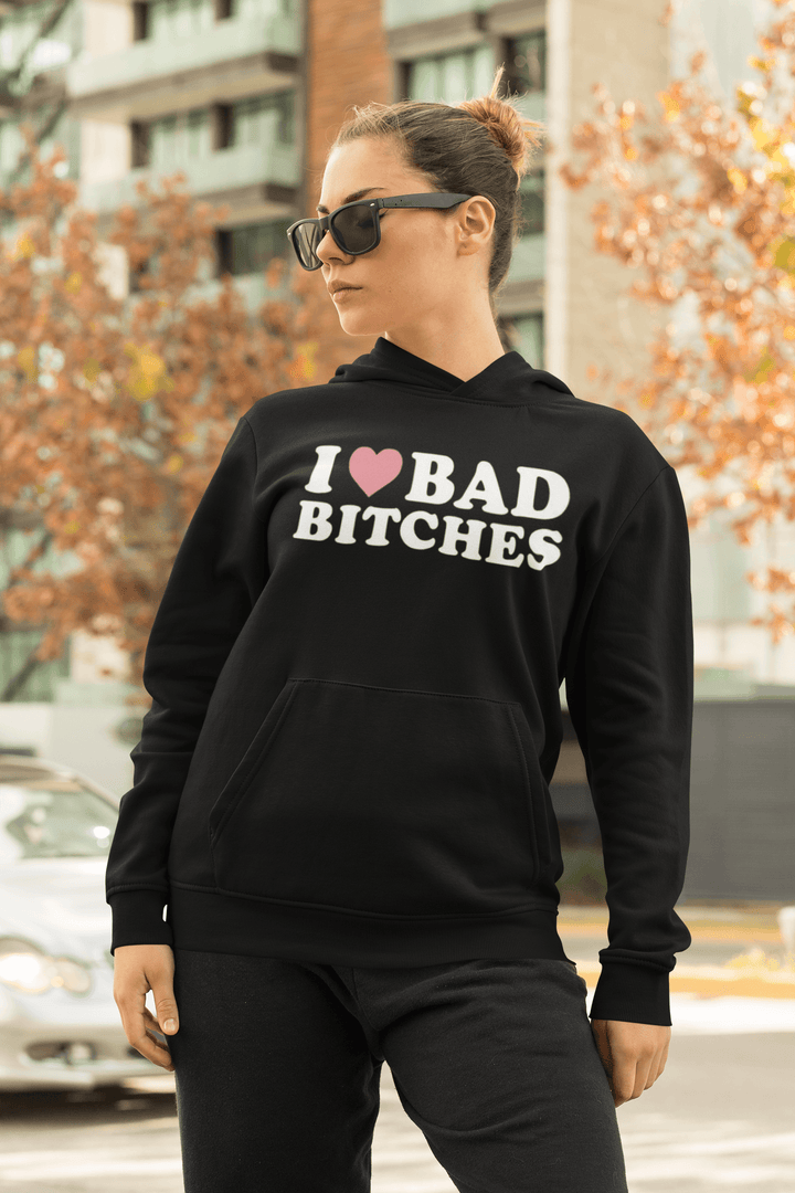 I Love Bad Bi**ches Top Koala Heavyweight Softstyle Unisex Pullover - TopKoalaTee