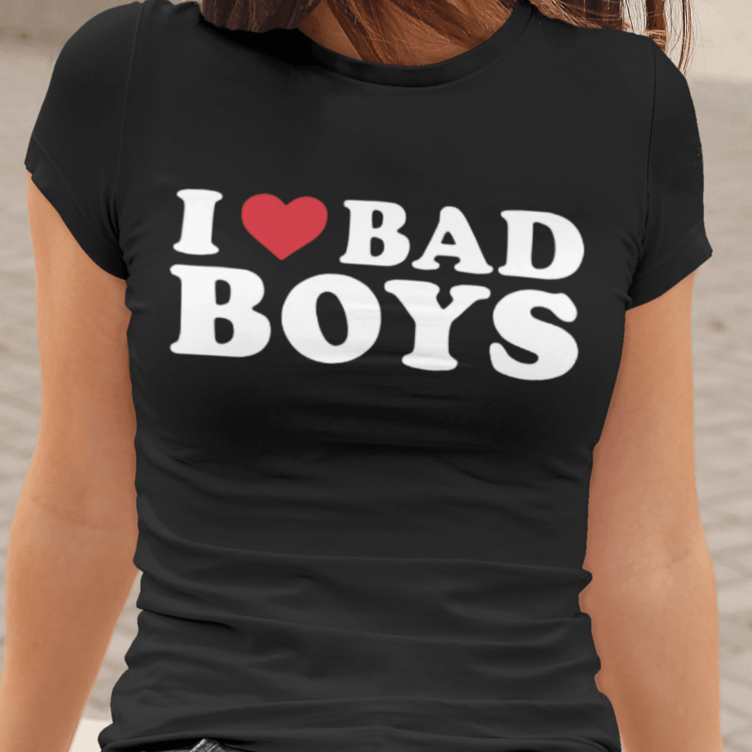 I Love Bad Boys T-shirt Ultra Soft Cotton Short Sleeve Short Unisex Crewneck - TopKoalaTee