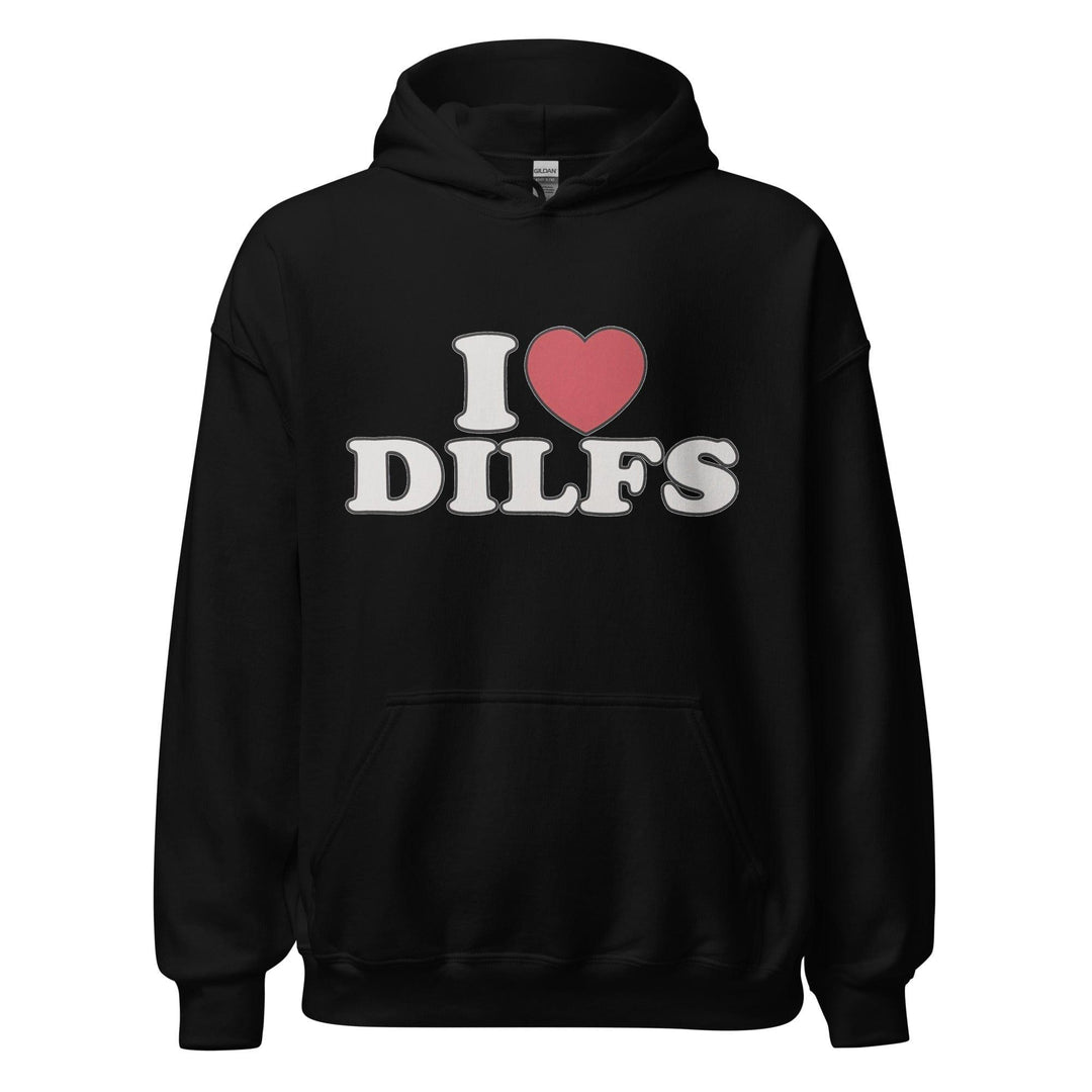 Humor Hoodie I Love Dilfs With Heart Shaped Love Unisex Pullover - TopKoalaTee