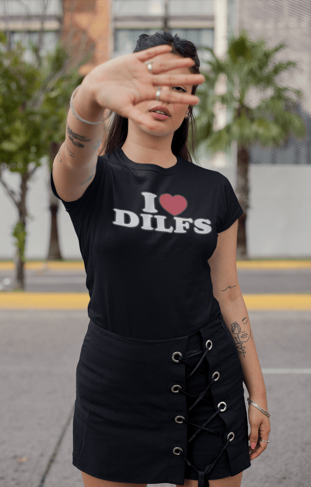 I Love Dilfs with Heart Shaped Love Short Sleeve Unisex Top - TopKoalaTee