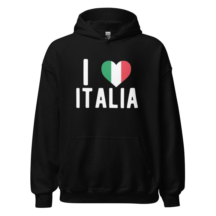 I Love Italia Hoodie Midweight Blennded Cotton Unisex Pullover - TopKoalaTee