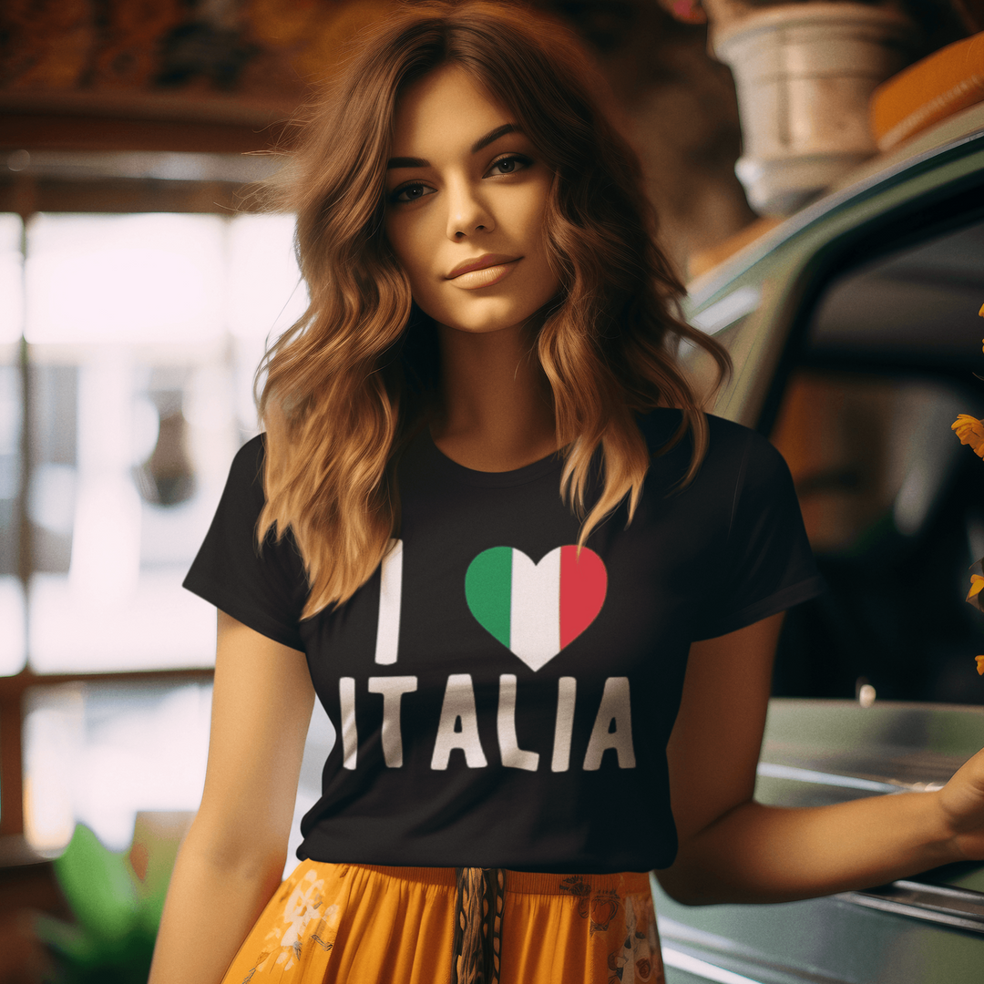I Love Italia Short Sleeve 100% Cotton Crew Neck Unisex Top - TopKoalaTee