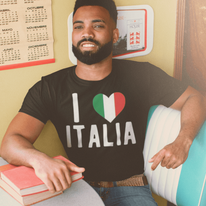 I Love Italia Short Sleeve 100% Cotton Crew Neck Unisex Top - TopKoalaTee