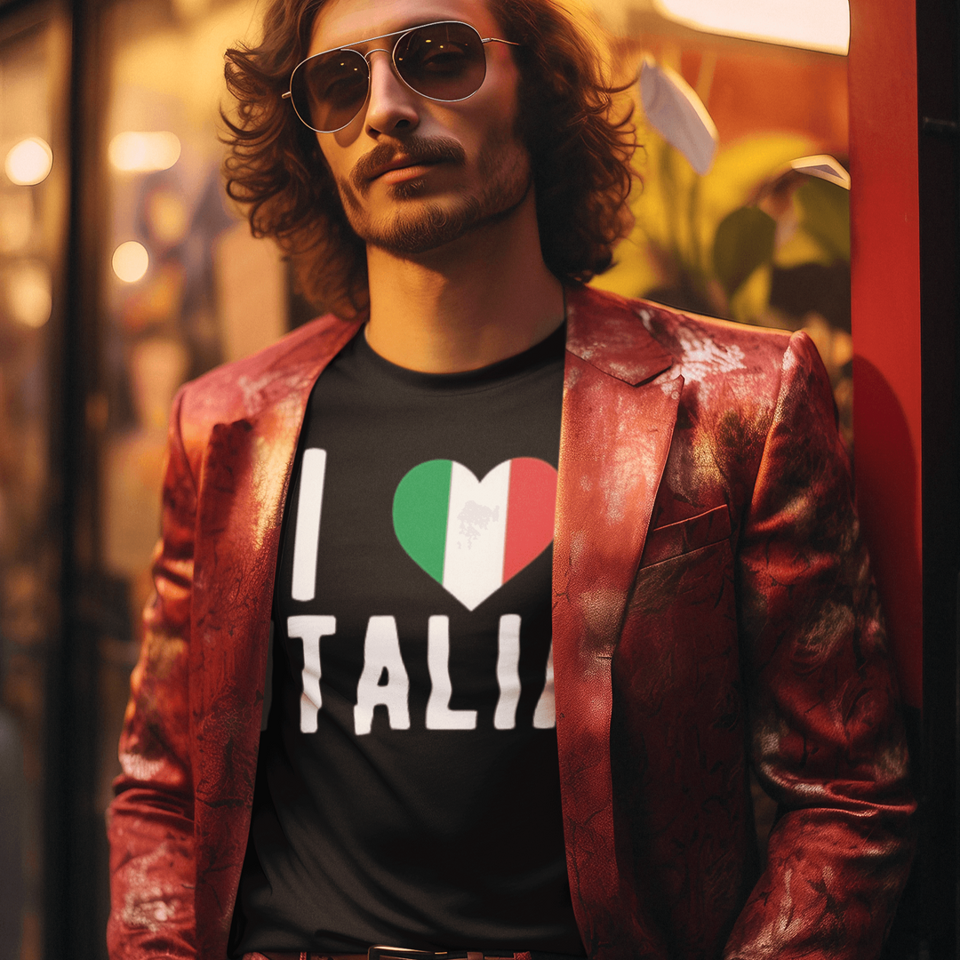 I Love Italia Short Sleeve 100% Cotton Crew Neck Unisex Top - TopKoalaTee