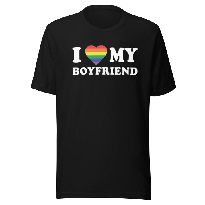 I Love My Boyfriend With Pride Heart Short Sleeve 100% Cotton Crew Neck Top - TopKoalaTee