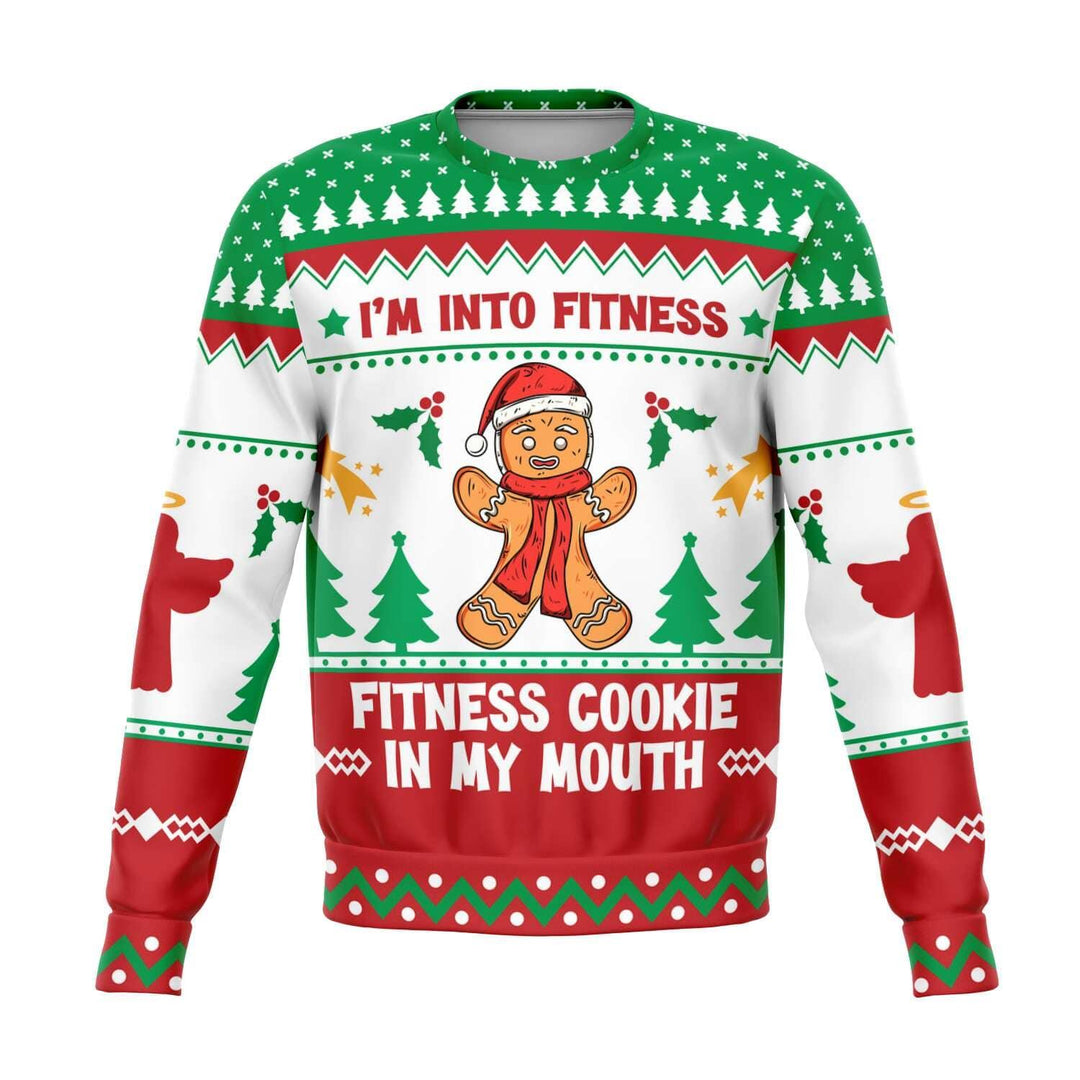 I'm into Fitness Fitness Cookie in my Mouth Unisex Ugly Christmas Sweatshirt - TopKoalaTee