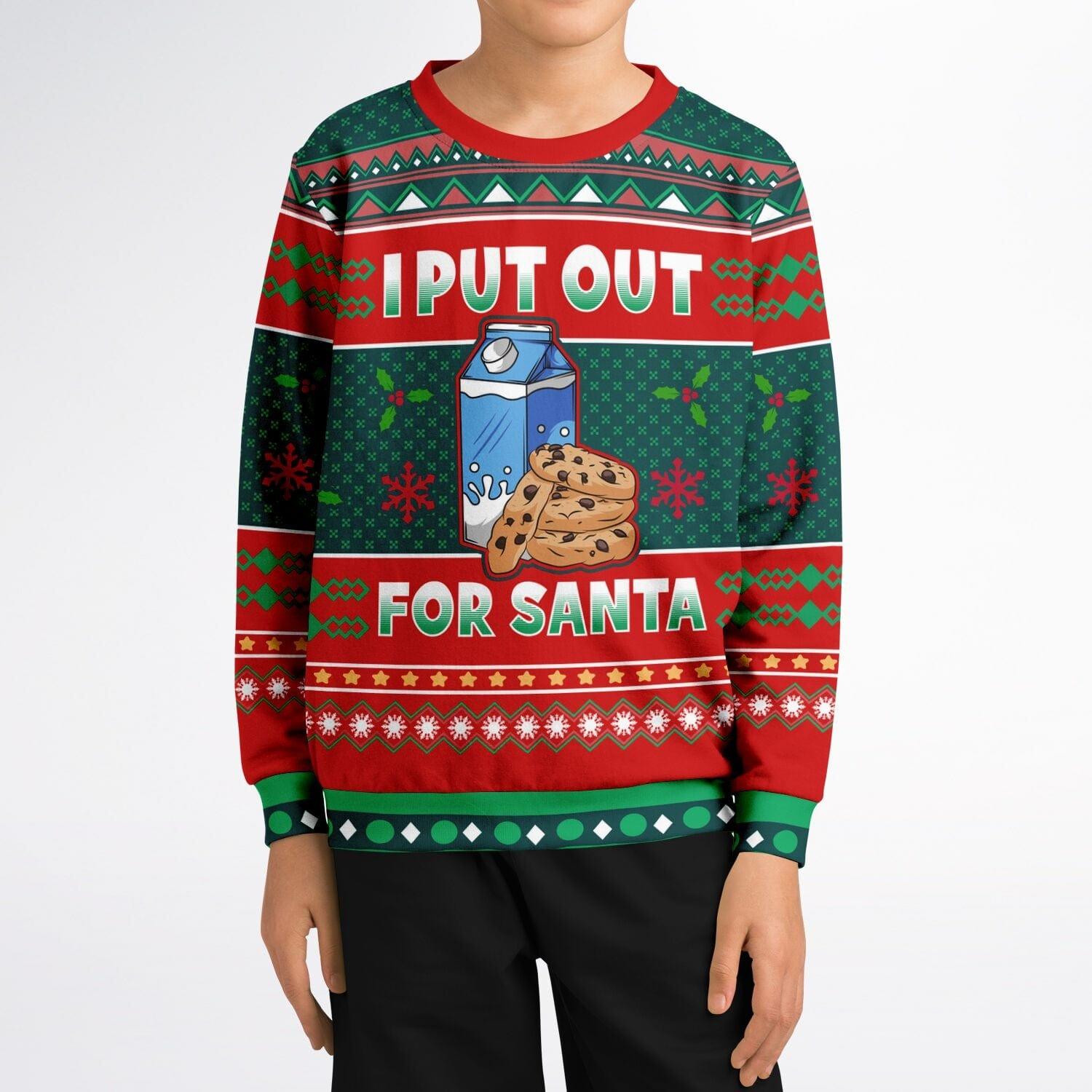 I put out for Santa Kids Unisex Ugly Christmas Sweatshirt - TopKoalaTee