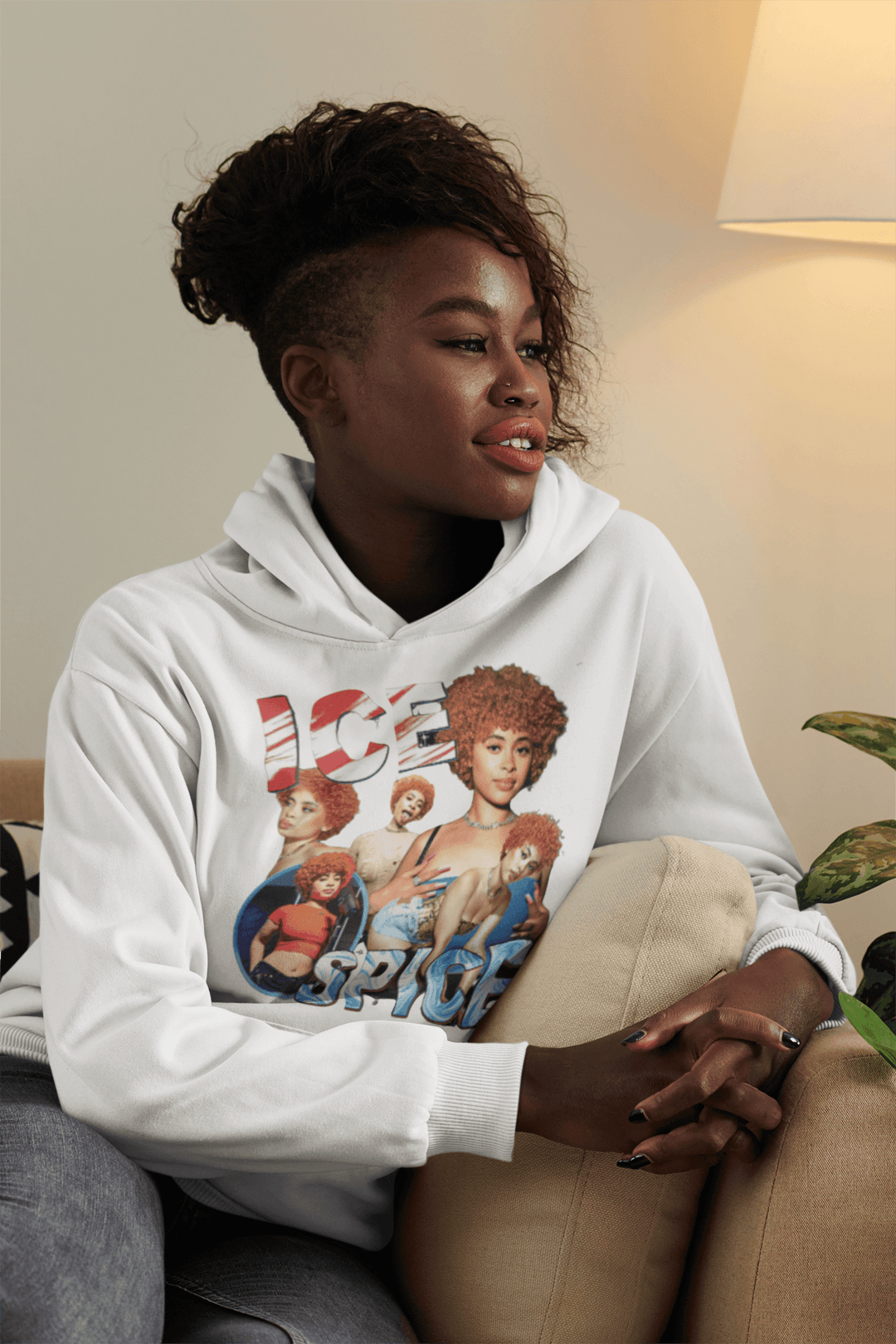 Ice Spice Red White and Blue Hoodie Top Koala HeavyBlend Pullover - TopKoalaTee