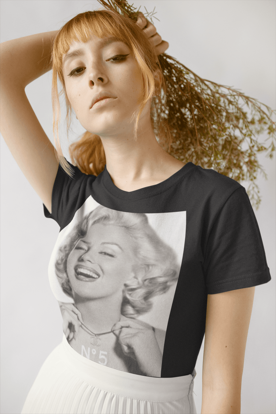 Iconic 50's Pinup Girl Portrait Wearing Number 5 Top Koala Soft Style Tee - TopKoalaTee