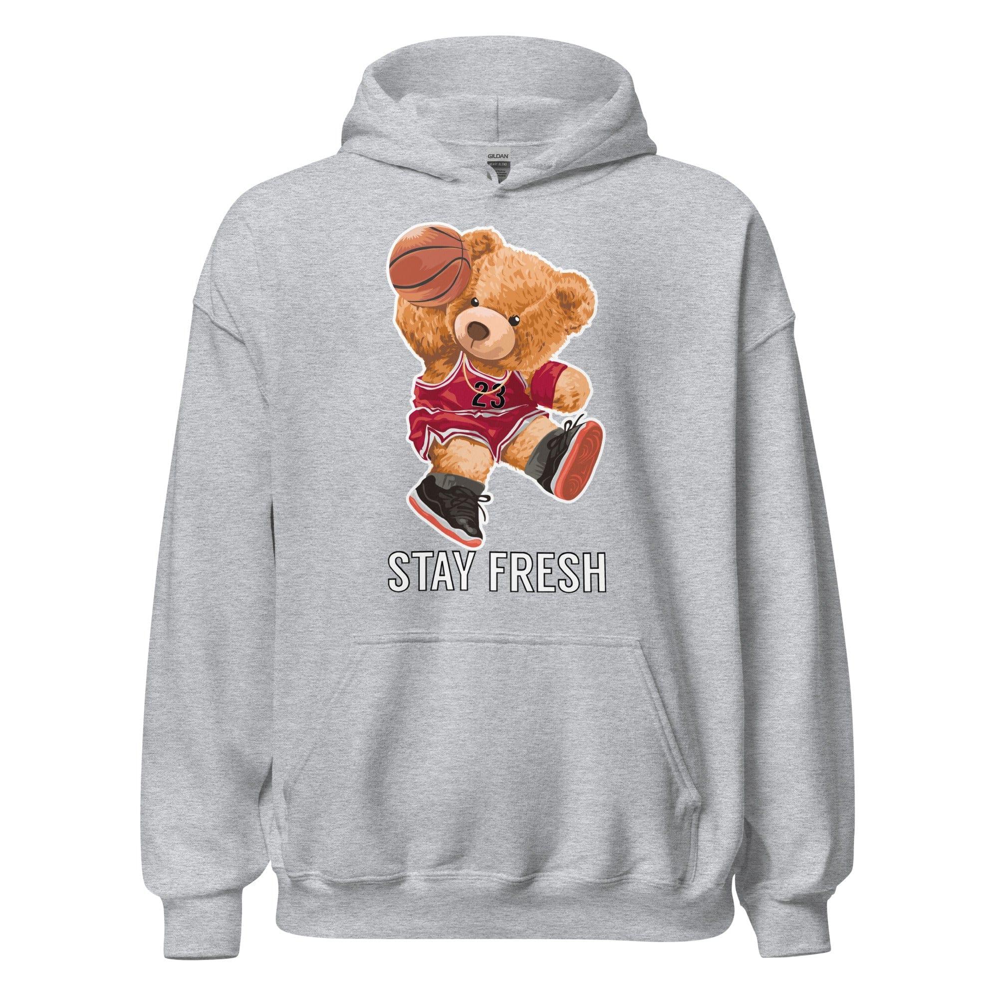 Jordan Hoodie Urban Teddy Bear Series Dunking Basketball wearing Jordan Jersey Stay Fresh Unisex Pullover - TopKoalaTee