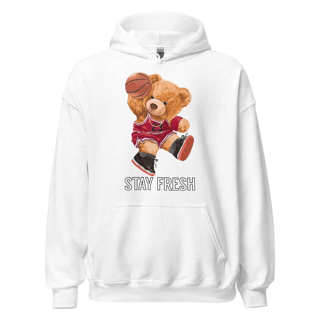 Jordan Hoodie Urban Teddy Bear Series Dunking Basketball wearing Jordan Jersey Stay Fresh Unisex Pullover - TopKoalaTee
