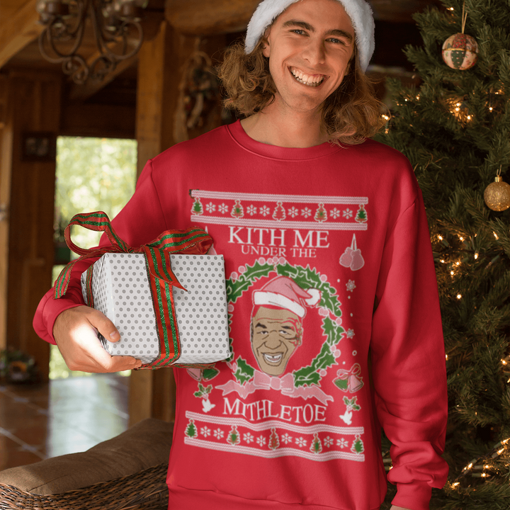 Kith Me Under The Mitheltoe Mike Tyson Top Koala Ugly Christmas Sweater - TopKoalaTee