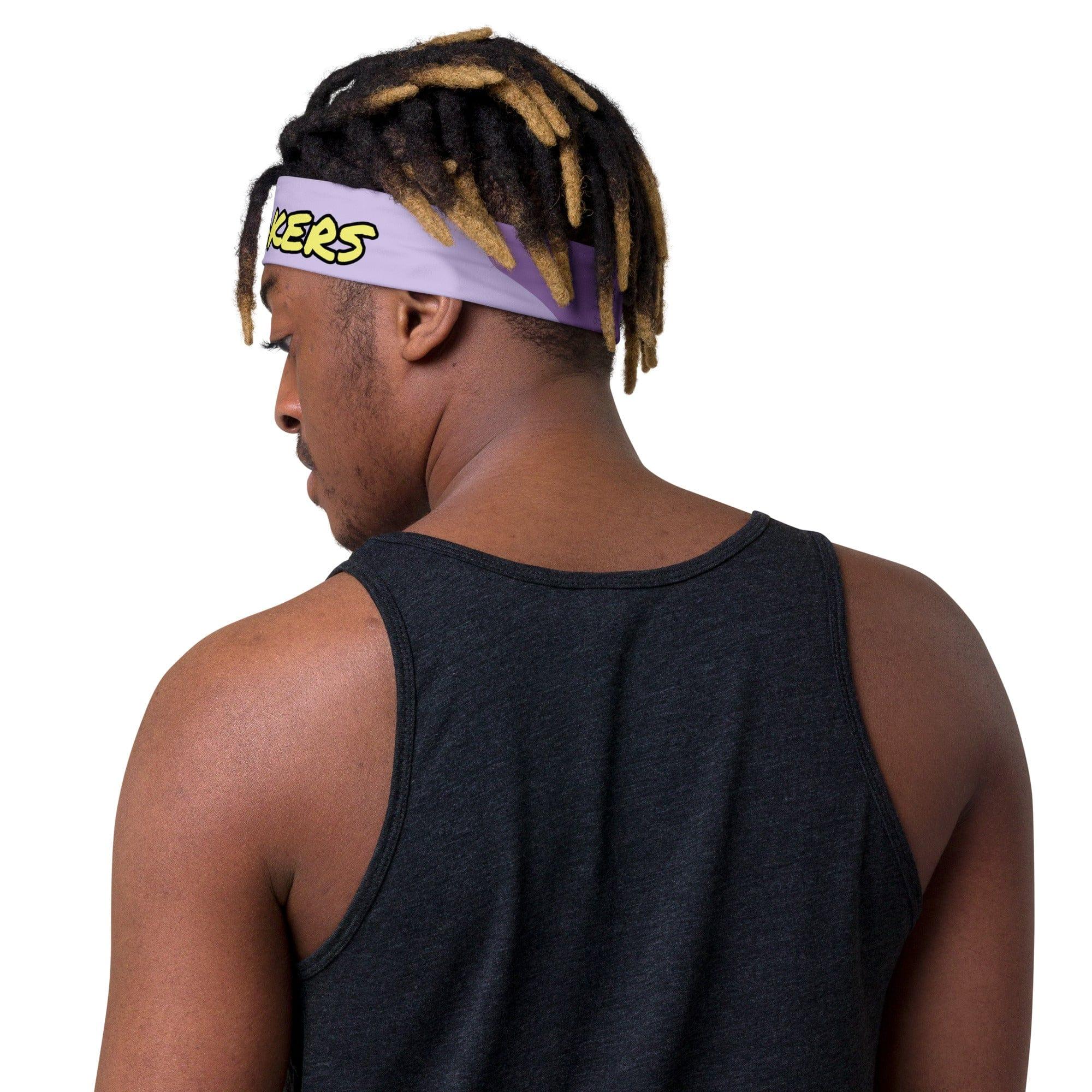 LA Lakers Headband in Purple Camo Quick Dry Sports Head Tie - TopKoalaTee