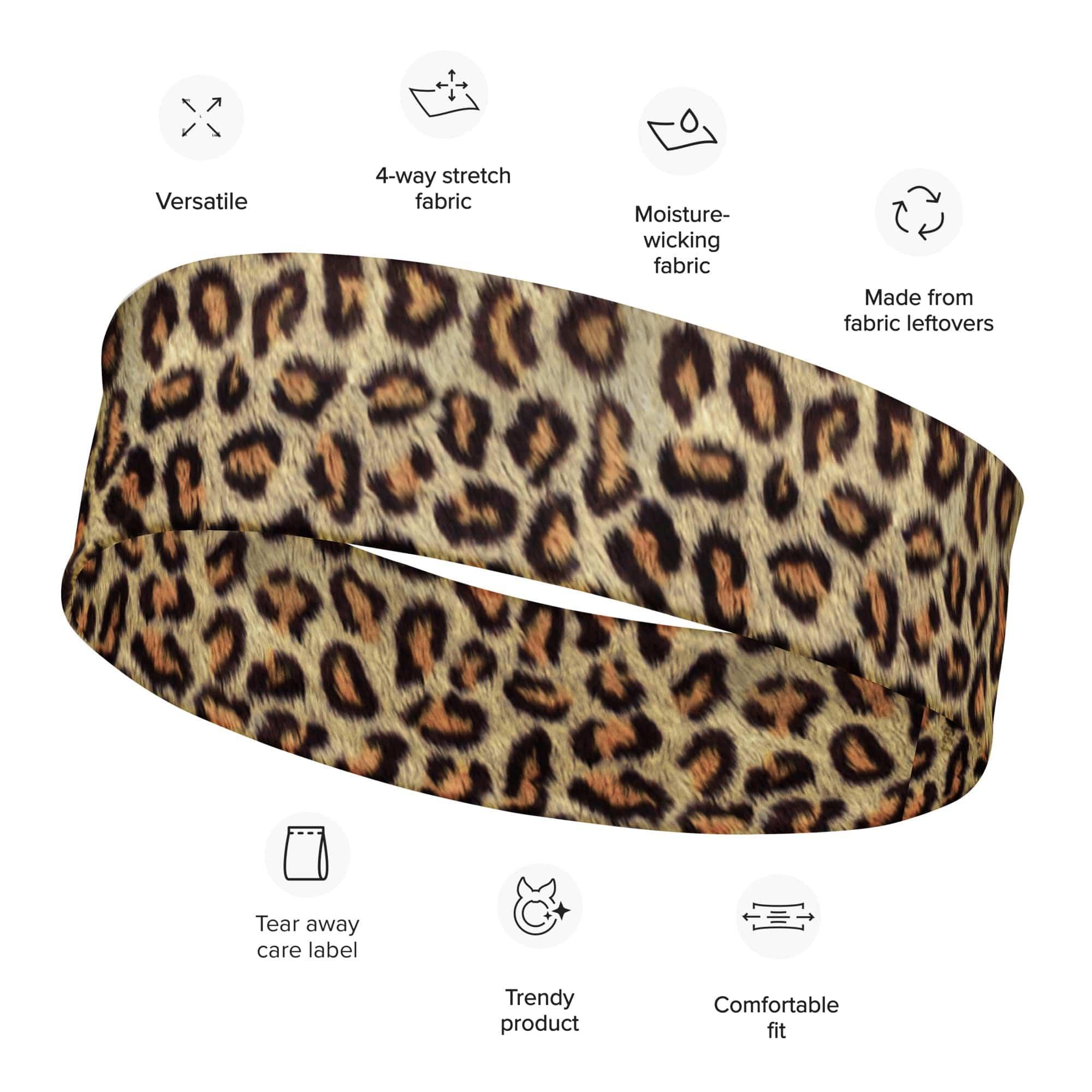 Leopard Skin Print Quick Dry Stretch Headband - TopKoalaTee