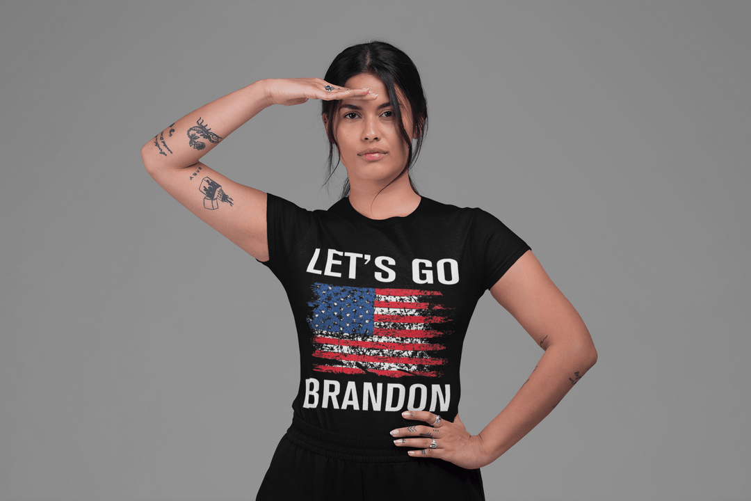 Let's Go Brandon Distressed Flag Political Soft Style Unisex Short Sleeve Top - TopKoalaTee