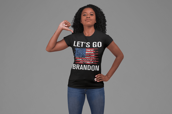 Let's Go Brandon Distressed Flag Political Soft Style Unisex Short Sleeve Top - TopKoalaTee