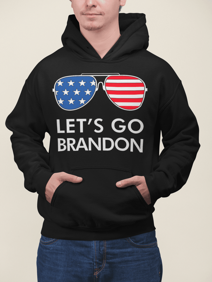 Let's Go Brandon Patriotic Sunglasses Top Koala Tee Unisex Hoodie - TopKoalaTee