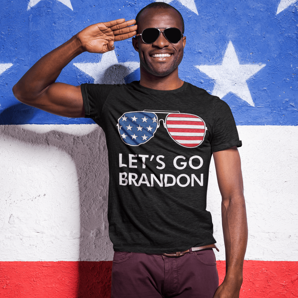 Let's Go Brandon Patriotic Glasses Unisex Short Sleeve T-Shirt - TopKoalaTee