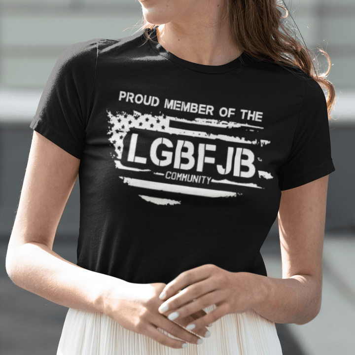 LGB T-shirt Member Of LGBFJB Community Short Sleeve 100% Cotton Crew Neck Top - TopKoalaTee