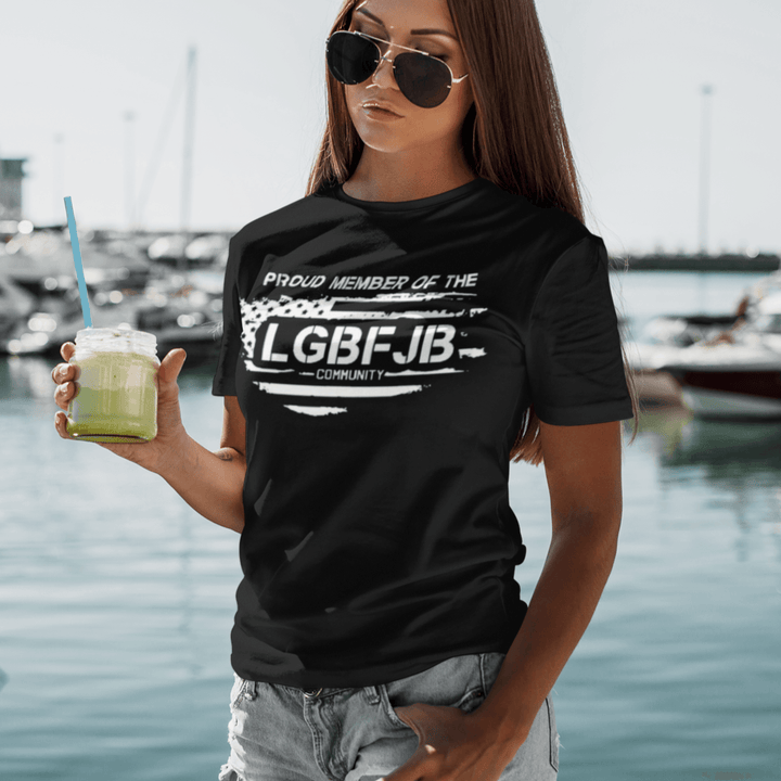 LGB T-shirt Member Of LGBFJB Community Short Sleeve 100% Cotton Crew Neck Top - TopKoalaTee