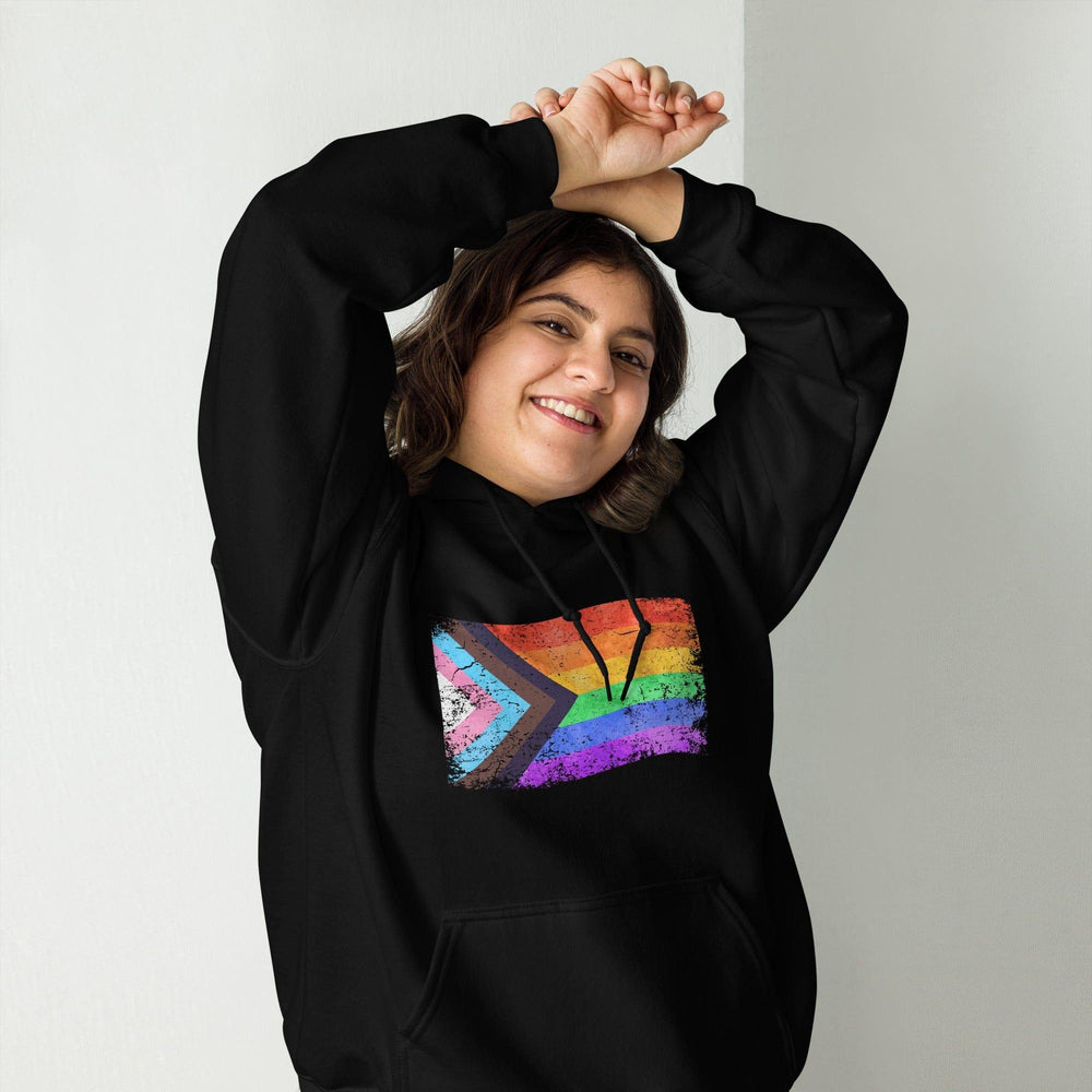 LGBTQ Hoodie Faded Colorful Gay Pride Flag - TopKoalaTee