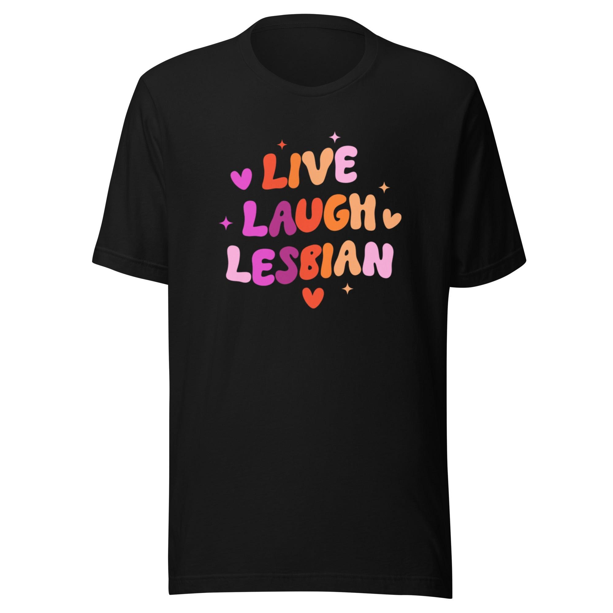 LGBTQ T-shirt Retro Live Laugh Lesbian Top Koala Tee - TopKoalaTee